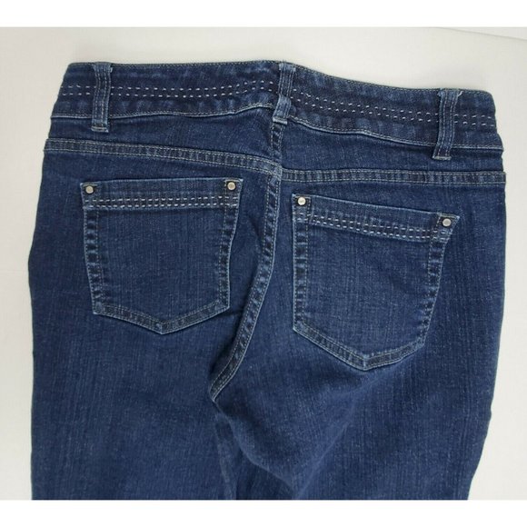 WHBM Womens Jeans sz 2R Blanc Trouser Leg mid rise med/dark wash - Picture 10 of 11